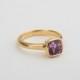 Amethyst Engagement Gold Ring, 18 Kt Yellow Solid Gold, Solitaire Amethyst Ring, Square Bezel Ring Violet Gemstone Ring, Gem Birthstone Ring
