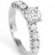 Unique engagement Diamond Ring 0.86 Carats  14K White Diamond Ring, Engagement Ring, White Gold Ring, Size 7