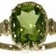 30% Off Winter Sale Antique French 18K yellow gold ring with green peridot