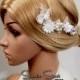 Bridal Head piece, Bridal Hair Comb, Wedding Hair Comb, bridal Fascinator, Bridal Hair Clip, Wedding Fascinator, Ivory lace flower HB230