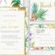 Pineapple Tropical Wedding Invitation Printable Stationery Set