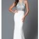 Long Ivory Beaded High Neck Lace Prom Dress by Dave and Johnny - Discount Evening Dresses 