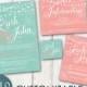 Mint & Coral Wedding Invitations - Invitation Kit, Thank You Card, Save the Date, Printable, Postcard