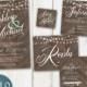 Rustic Wedding Invitations - chevron, Invitation & RSVP postcard, printable