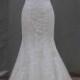 Romance lace mermaid wedding dress with illusion back
