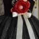 Black Red and Ivory flower girl Tutu Dress