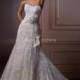 Schulterfreies Hochzeitskleid mit Plissee Satinband - Festliche Kleider 