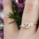 6.5mm Rose Cut Moissanite Engagement Ring 