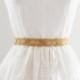 ALICE GOLD - Beaded Bridal Sash in Gold, Wedding Belt