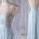 2016 Light Blue Chiffon Bridesmaid Dress, Gold Lace Wedding Dress, Sweetheart Illusion Neck Prom Dress, Long Evening Gown Floor Length(H311)