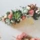 Succulent Hair Comb // Green and Pink