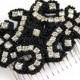 Black and crystal monochrome hair comb - Art Deco Gatsby inspired