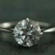 Filigree Engagement Ring--14K White Gold Engagement Ring--NSEW Prong Setting--Moissanite Engagement Ring--Forever Brilliant Moissanite Ring