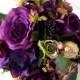 Plum Bridal bouquet Silk Wedding Flowers Radiant Orchid Purple bridal party accessories, vineyard weddings, bridesmaid bokay, autumn fall