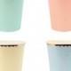 Meri Meri Pastel Paper Cup (8) Peach Powder Blue Mint Yellow, Gold Foil Party Supplies Drinking Cups Toot Sweet