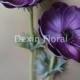 Natural Real Touch Dark Purple Artificial Silk Anemones Single Stem for Wedding Bridal Bouquets, Centerpieces, Decorative Flowers