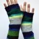 Colorful Half Finger Wool Gloves - Color Blocking Gloves - Long Striped Gloves- Winter Accesories - Fashion Gloves nO. 119.