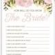 How Well Do You Know The Bride - Bridal Shower Game - Wedding Shower - Pink Floral - Print at Home - US & A4 Sizes - Instant Download