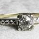 Diamond Engagement Ring Antique Old European Cut Diamond 0.25ct Art Deco Platinum and 14k gold setting Art Deco Engagement Ring