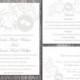 Printable Wedding Invitation Suite Printable Invitation Gray Silver Wedding Invitation Heart Invitation Download Invitation Edited PDF file