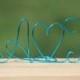 Turquoise Wire Initials Cake Topper - Decoration - Beach wedding - Bridal Shower - Bride and Groom - Rustic Country Chic Wedding