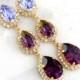 Purple Chandelier, Bridal Plum LONG Earrings, Swarovski Chandelier Earrings, Bridal Purple Crystal Earrings, Lilac Purple Statement Earrings