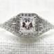 Art Deco Style 14k Gold and Princess Cut Diamond Engagement Ring .90 Carats
