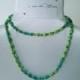 Collana lunga con perle di carta verdi e azzurro - long necklace with green pearls and blue paper - Fatta a mano - made in Italy