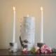 Wedding Unity Candle Holder Set - Wedding Ceremony, Rustic Birch Natural Unity Candle