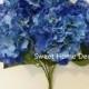 JennysFlowerShop 18" Super Soft Silk Hydrangea Artificial Flower Bush (5-stem, 5 mop Heads), with No Pot Cobalt Blue