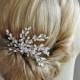 Crystal Bridal Comb, Crystal Rhinestones and Beads Wired Hair Comb, Wedding Headpiece, Silver or Gold - LACEY