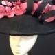 Large Black Orchid Headpiece - Stunning hat make a statement at a wedding or the races, can be made in other colours