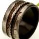 Mens Wedding Band, Rustic Copper Mens Ring, Silver Copper Ring, Mens wedding Ring, Wide ring, Man's Engagement ring, Mixed metal, RS-1124