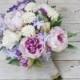 Boho Bouquet - Boho, Peony Bouquet, Wildflower Bouquet, Lavender, Purple, Boho Chic Wedding, Beach Wedding, Wedding Flowers, Purple Bouquet