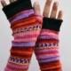 Fingerless Gloves - Merino Fingerless Gloves - Fingerless Wool Gloves - Pink, Purple Gloves - Winter Fashion  - Fashion Gloves  nO 65.