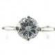 Vintage CZ Solitaire Sterling Silver 925  Ring Size 5