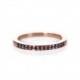Rose gold black diamond eternity ring, 14k gold delicate thin pave band, anniversary stacking ring, modern wedding band