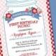 First Birthday Picnic Invitation Rustic Mason Jar Strawberry Picnic Couples Shower Picnic Invitation Everyday is a picnic, ANY EVENT