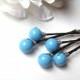 Turquoise Bobby Pins, Bridesmaid Hair Pin Set, Something Blue Hair Pins