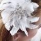 Bridal feather hair clip, wedding hair accessories, bridal headpiece,  wedding headpiece head piece, bridal headpiece fascinator Style 211