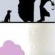 Funny wedding cake topper, Drunk Couple Acrylic Silhouette with Dog A1002