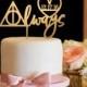 Harry Potter Inspired Cake Topper with Wedding Date - Always Cake Topper - Gold Cake Topper