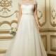 Charming Organza Satin A-line Bateau Neckline Natural Waistline Wedding Dress - overpinks.com