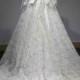 Vintage modest 3/4 sleeves princess lace ball gown