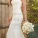 Essense of Australia Classic Lace Applique Wedding Dress With Illusion Back Style D2269