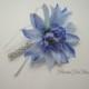 Blue Dahlia Boutonniere with Sparkly Silver Accent, Groomsmen Wedding Buttonhole Bloom, Mens Lapel Flower Pin