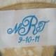 embroidered monogrammed wedding dress label