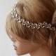Marriage  Bridal Headband, Rhinestone Headband, Wedding Headband,   Gold Rhinestone Tiara, Pearls, Crown, Hair Accessory, Wedding Accessory