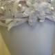 Flapper Bridal Headdress in Ivory Lace and Pink Silk