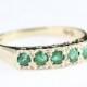Emerald band ring in 9 carat yellow gold vintage for her